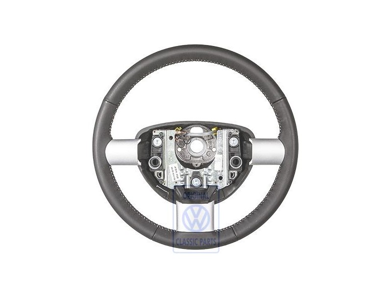 VW Original Lenkrad (Leder) Schwarz/Weiss - 1C0419091DGYXX