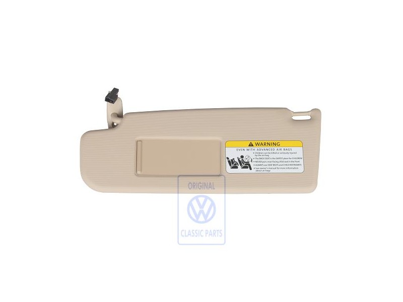 VW Original Sonnenblende Mit Spiegel Und Abdeckung Cream - 1C0857551E 2J6