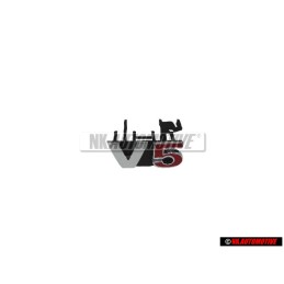 VW Original V5 Vorne Kühlergrill Emblem Schriftzug Chrom Rot - 1J6853679B GQF