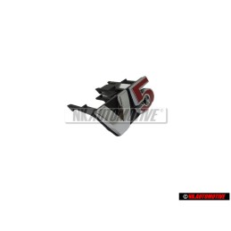 VW Original V5 Vorne Kühlergrill Emblem Schriftzug Chrom Rot - 1J6853679B GQF
