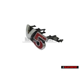VW Original V5 Vorne Kühlergrill Emblem Schriftzug Chrom Rot - 1J6853679B GQF