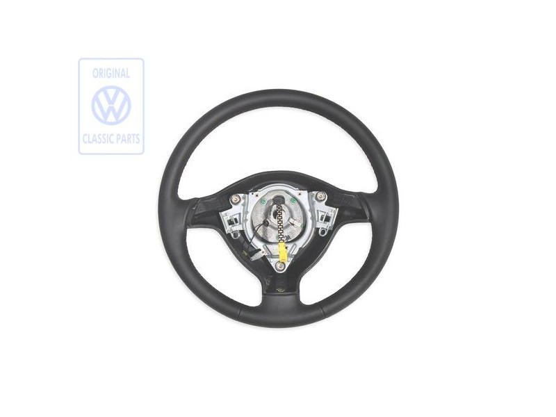 VW Original Lenkrad (Leder) Schwarz/Tropicorange - 1E0419091E HCB