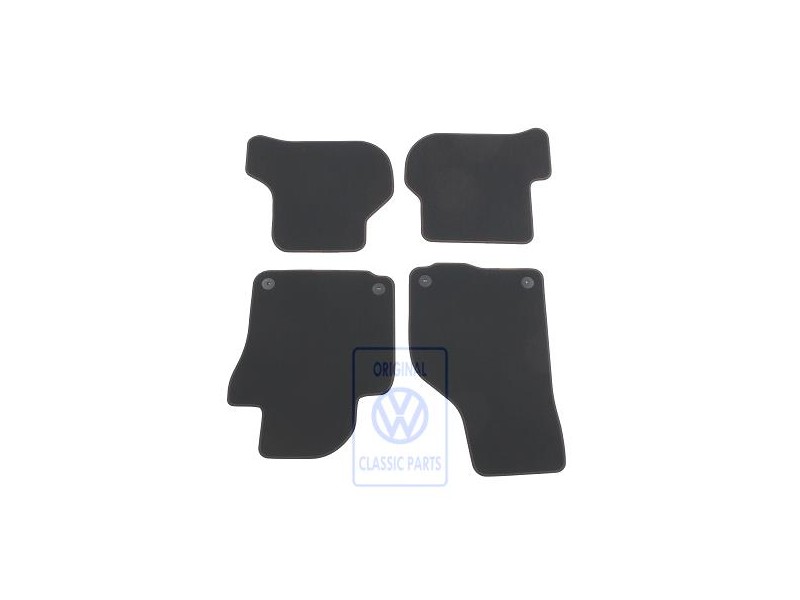 VW Original 1 Satz Fussmatten Schwarz/Schwarz/Orange - 1K1863011R EUJ
