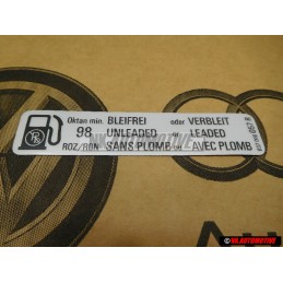 VW Original Kennschild Oktan min. 