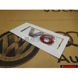 VW Original V6 Hinten Schriftzug Emblem Logo Chrom Rot - 1J0853675H GQF