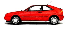 G60 VR6 Porte-clés profil Volkswagen Corrado rouge 